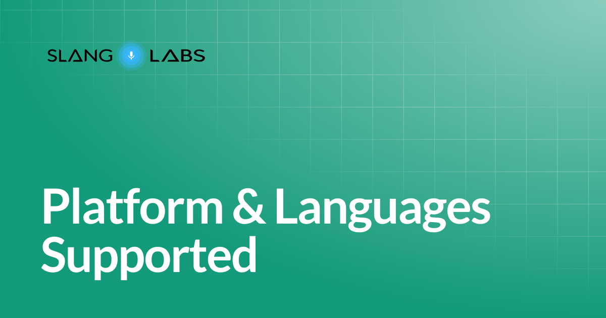Platform & Languages Supported | CONVA Search Documentation
